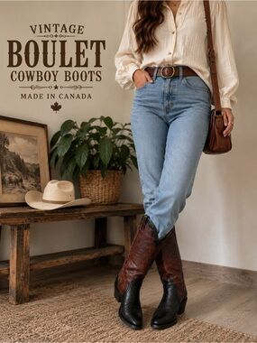 Vintage Boulet Cowboy Boots | Made in Canada | Women’s 10–10.5 | Genuine Leather